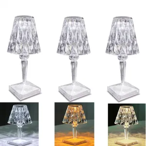 1-3 PCS Diamond Table Lamp Acrylic Decoration Desk Lamps For Bedroom Bedside Bar Crystal Lighting Fixtures Gift LED Night Light
