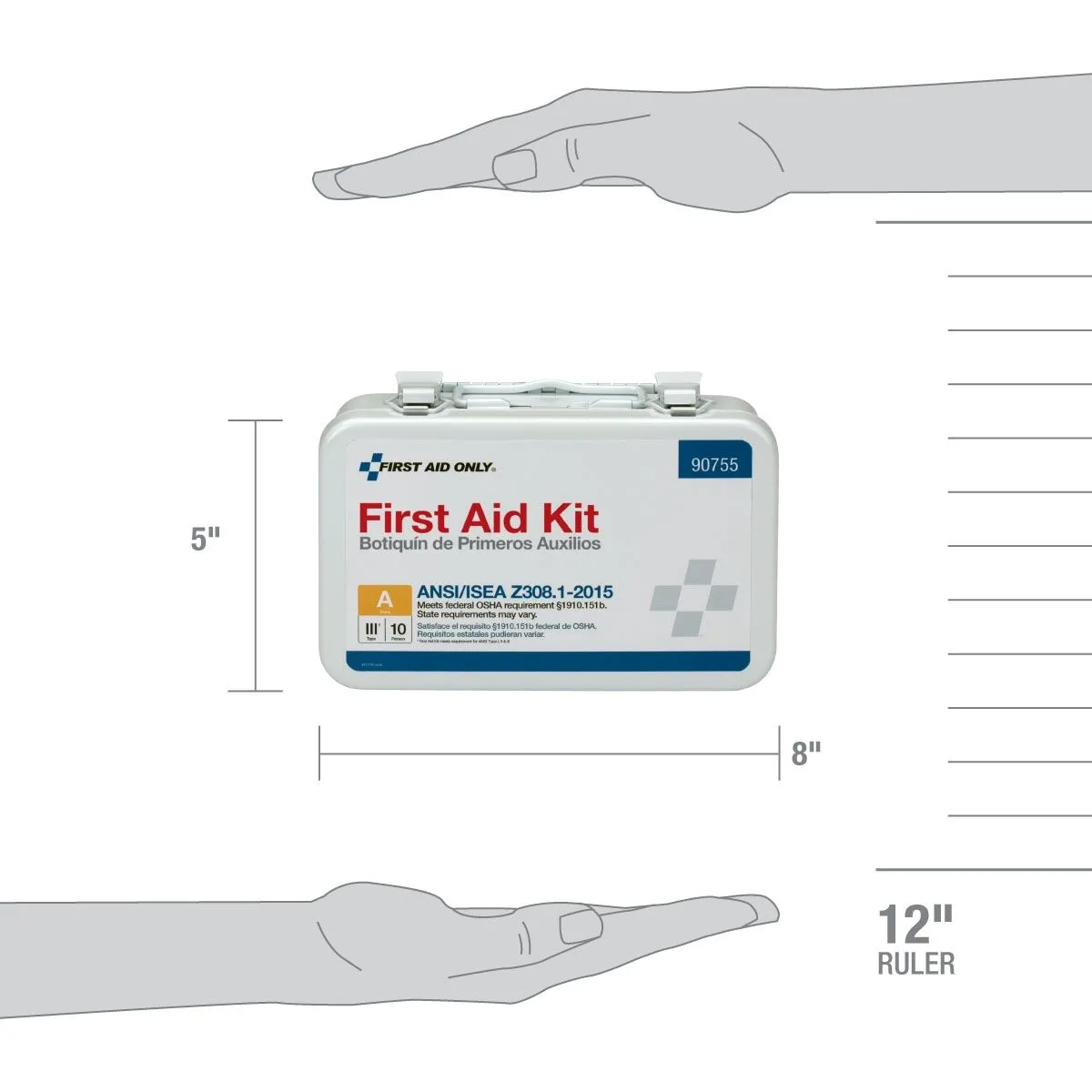 10 Person Bulk Metal First Aid Kit, ANSI Compliant - W-90755