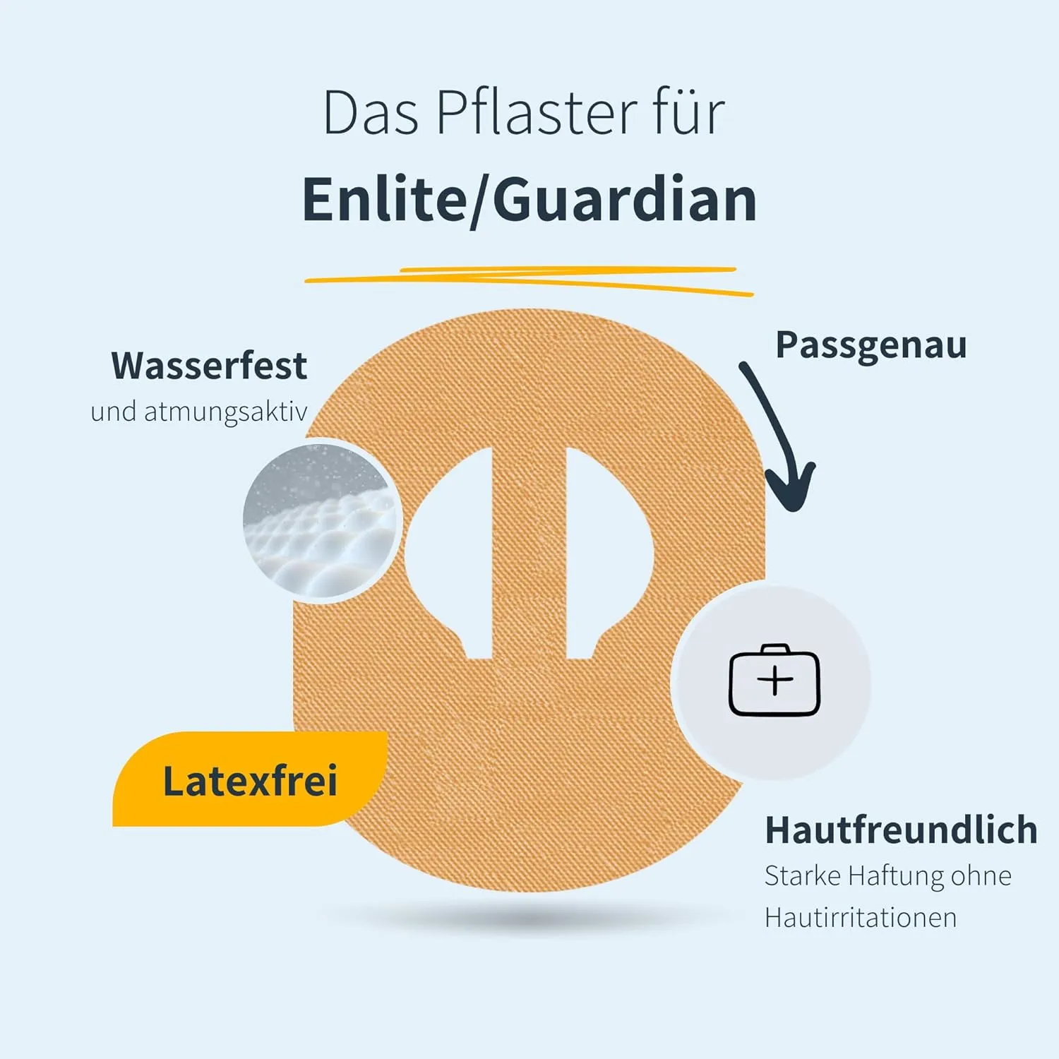 10 x Enlite/Guardian Adhesive Patch, Last Up to 14 Days, Sweat & Waterpoof, CGM, Glucose Monitor Protection, Blue
