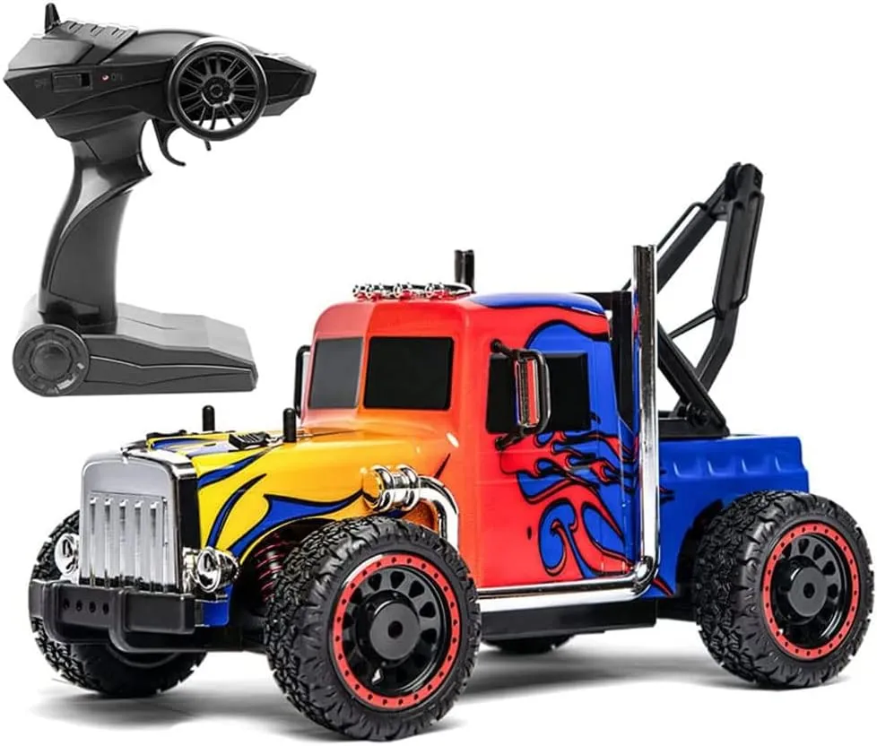 1:16 Scale Remote Control Car, 20 KM/H High-Speed Monster Truck for Boys Adults, LED Light 4WD All Terrain RC Truck, 4x4 Waterproof Off-Road Truck