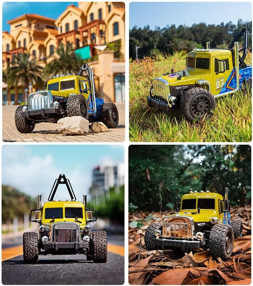 1:16 Scale Remote Control Car, 20 KM/H High-Speed Monster Truck for Boys Adults, LED Light 4WD All Terrain RC Truck, 4x4 Waterproof Off-Road Truck