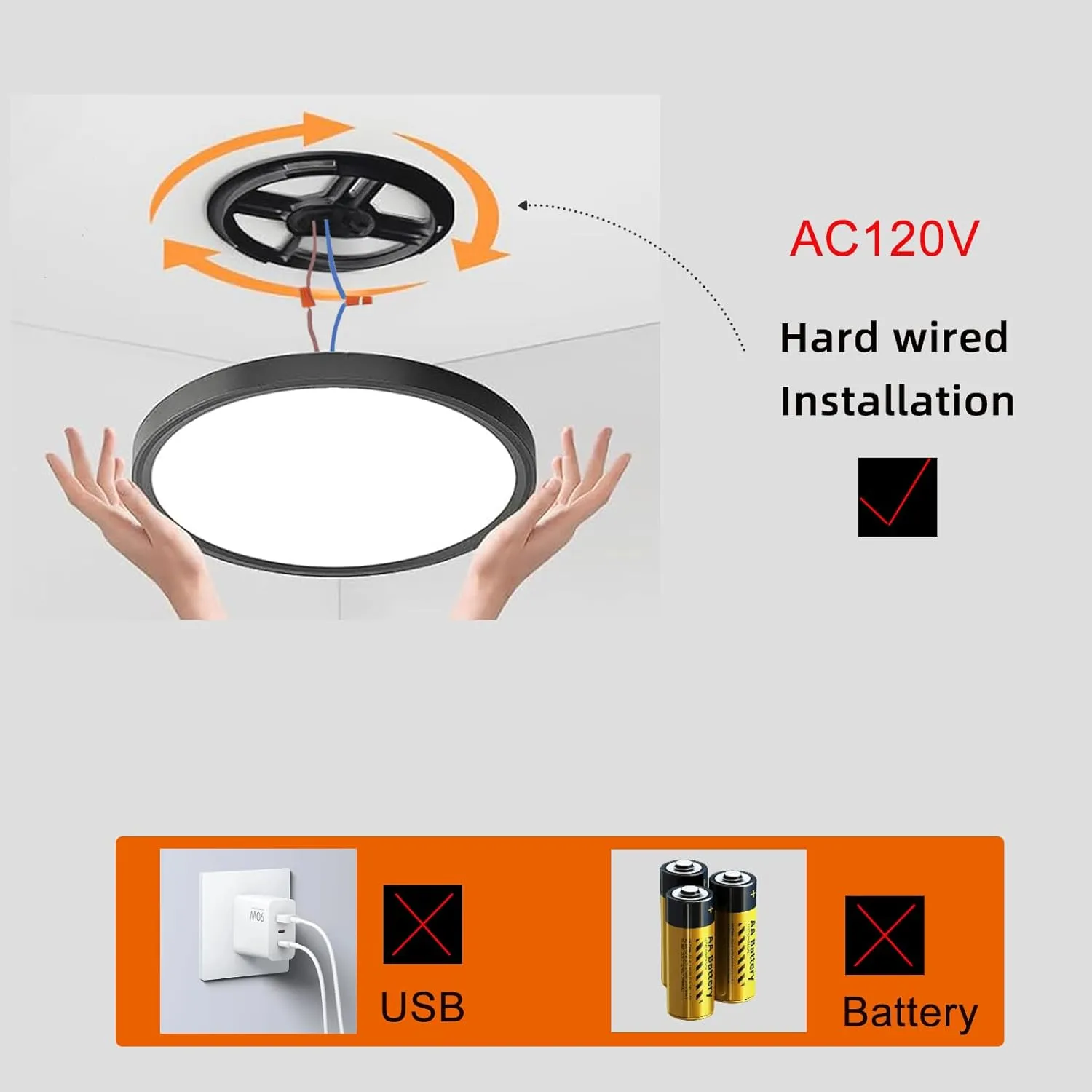 12 Inch Motion Sensor Light Indoor Wired, Motion Activated Flush Mount Light Fixture, Motion Sensor Ceiling Light Indoor for Hallway Porch Laundry Garage Basement, 3000k/4000k/6000k Black