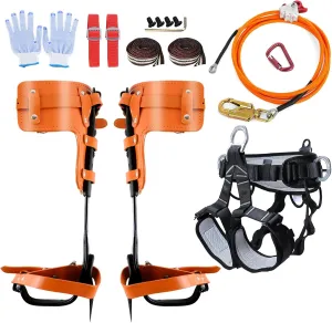 12 PCS Tree Climbing Spikes Kit, Tree Climbing Gear, Arborist Tree Climbing Equipment with Adjustable Climbing Straps, Tree Climbing Tool for Picking Fruit, Indoor and Outdoor Sports