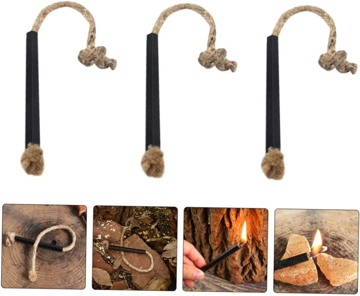 12 Pcs Wax-Soaked Kindling Hiking Supplies Portable BBQ Travel Stuff Camping Fire Starter Kit Hiking Fire Starter Kit Sleeve Tinder Flammable Cord Practical Ropes Wick
