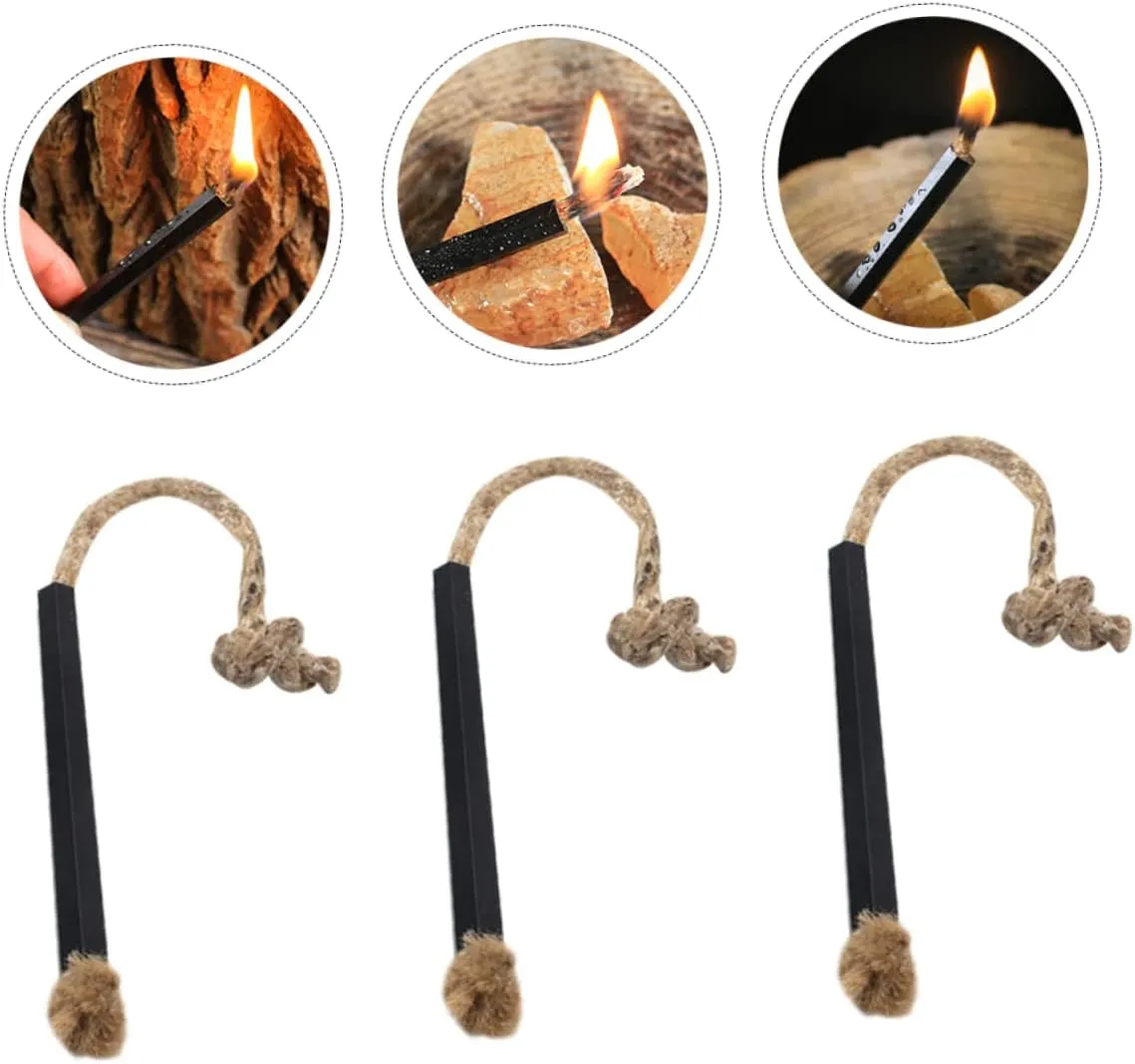 12 Pcs Wax-Soaked Kindling Hiking Supplies Portable BBQ Travel Stuff Camping Fire Starter Kit Hiking Fire Starter Kit Sleeve Tinder Flammable Cord Practical Ropes Wick