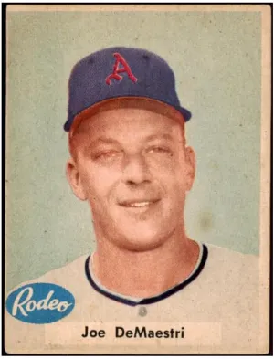 1955 Rodeo Meats Joe Demaestri A's VG-EX 485120 Kit Young Cards