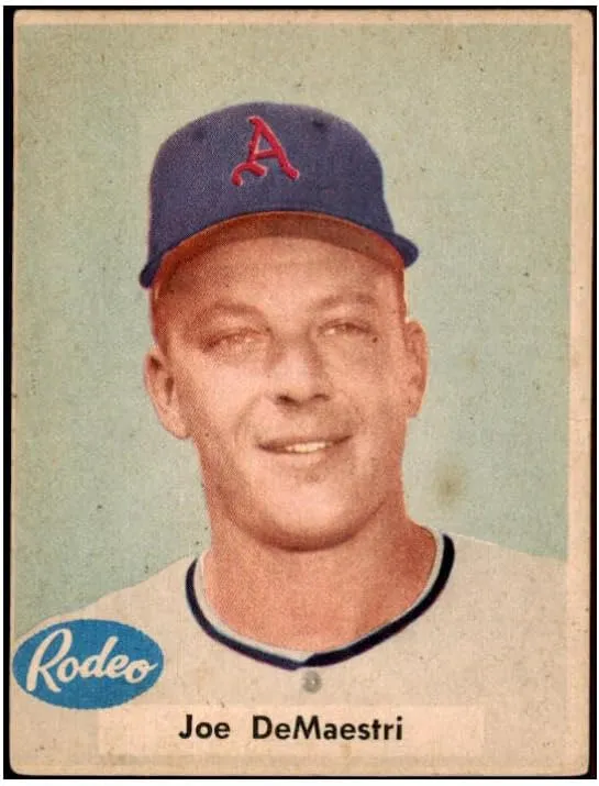 1955 Rodeo Meats Joe Demaestri A's VG-EX 485120 Kit Young Cards