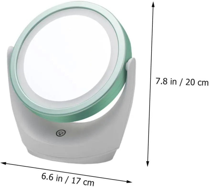1pc Swivel Led Makeup Mirror with Smart Dimming Touch Control Stable Base for Bedroom Bathroom Dressing Table Desk USB Rechargeable Vanity Mirror