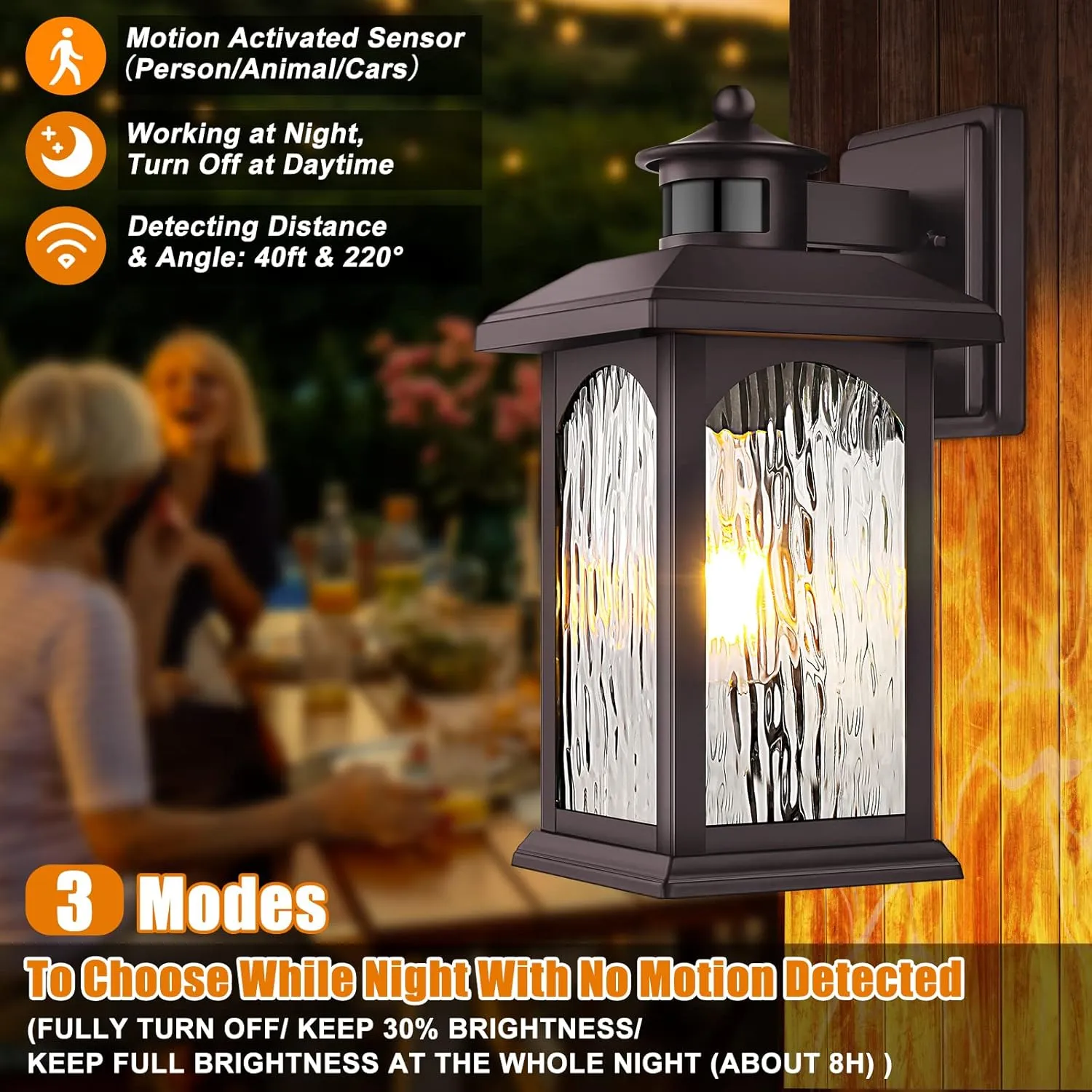 2 Packs Motion Sensor Outdoor Lights - Brown Dusk to Dawn Outdoor Lighting, Oil Rubbed Bronze Exterior Light Fixtures, Waterproof Porch Lights Wall Sconce for House, Garage, Entryway Anti-Rust