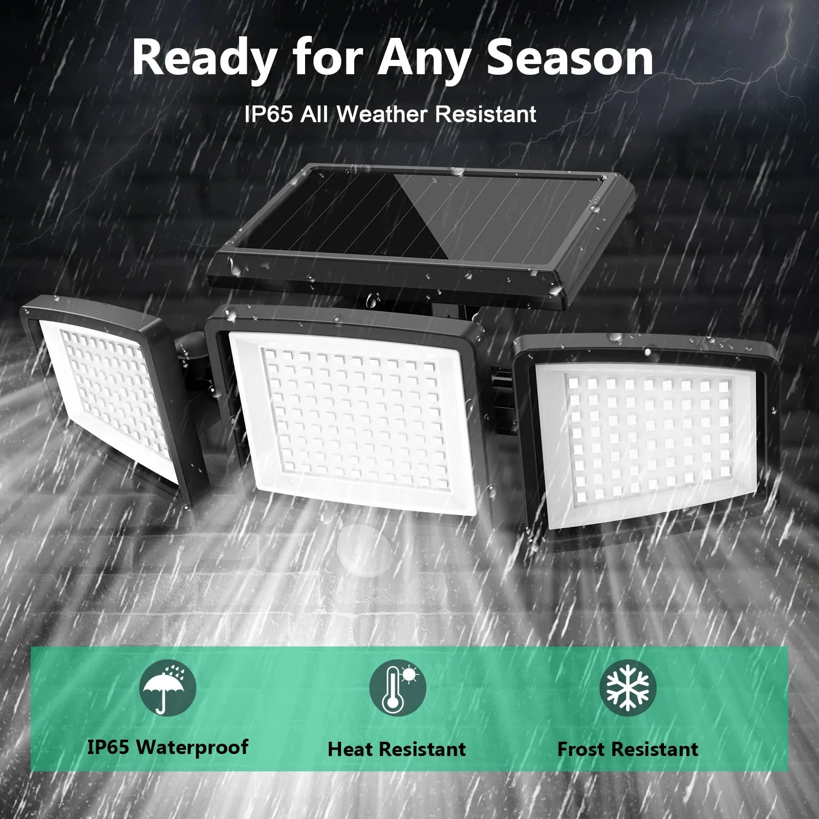 2Pack Outdoor Solar Lights Waterproof Motion Sensor Safety Lights for Porch, Garage, Yard Entrance, Patio