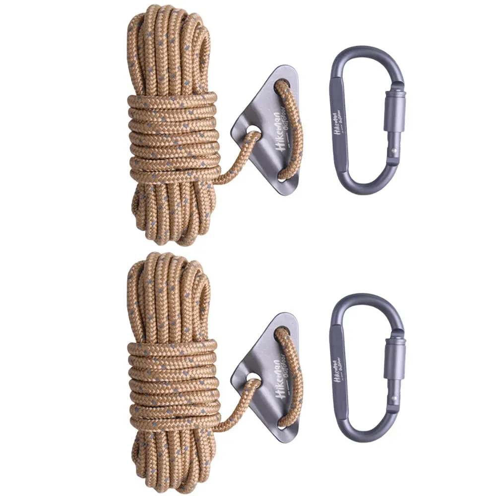 2Pcs 5M 6mm Reflective Tent Rope Nylon Line Cord Rescue String Paracord Rope  With Aluminum Guylines Adjuster For Tent Tarp
