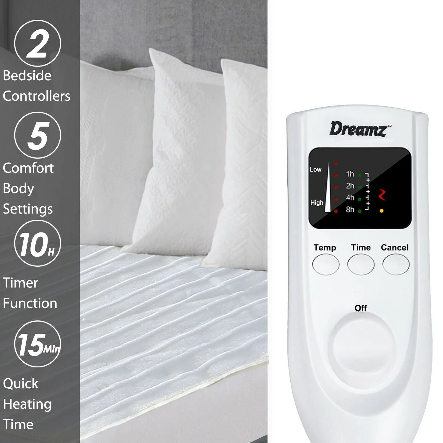2x  450 GSM Polyster Electric Blanket Heat Warm Winter Fitted Double Size