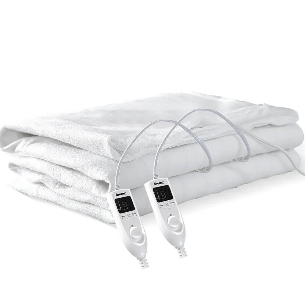 2x  450 GSM Polyster Electric Blanket Heat Warm Winter Fitted Double Size