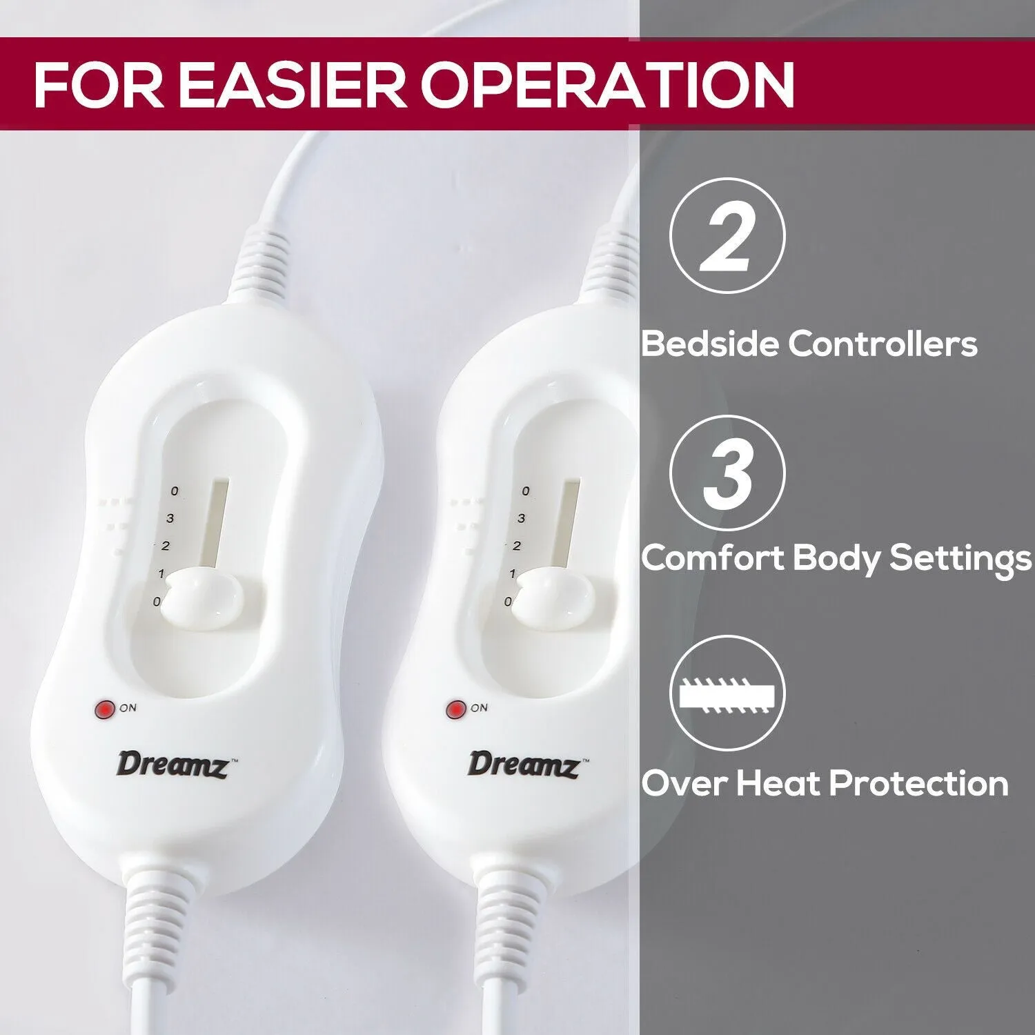 2x  450 GSM Polyster Electric Blanket Heat Warm Winter Fitted Double Size