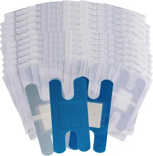 300 Blue Fabric Food Service Metal Detectable Flexible Adhesive Knuckle Bandage - Breathable Bandages with Non-Stick Pad - Latex Free for First Aid Kit Wound Care and Protection (300)