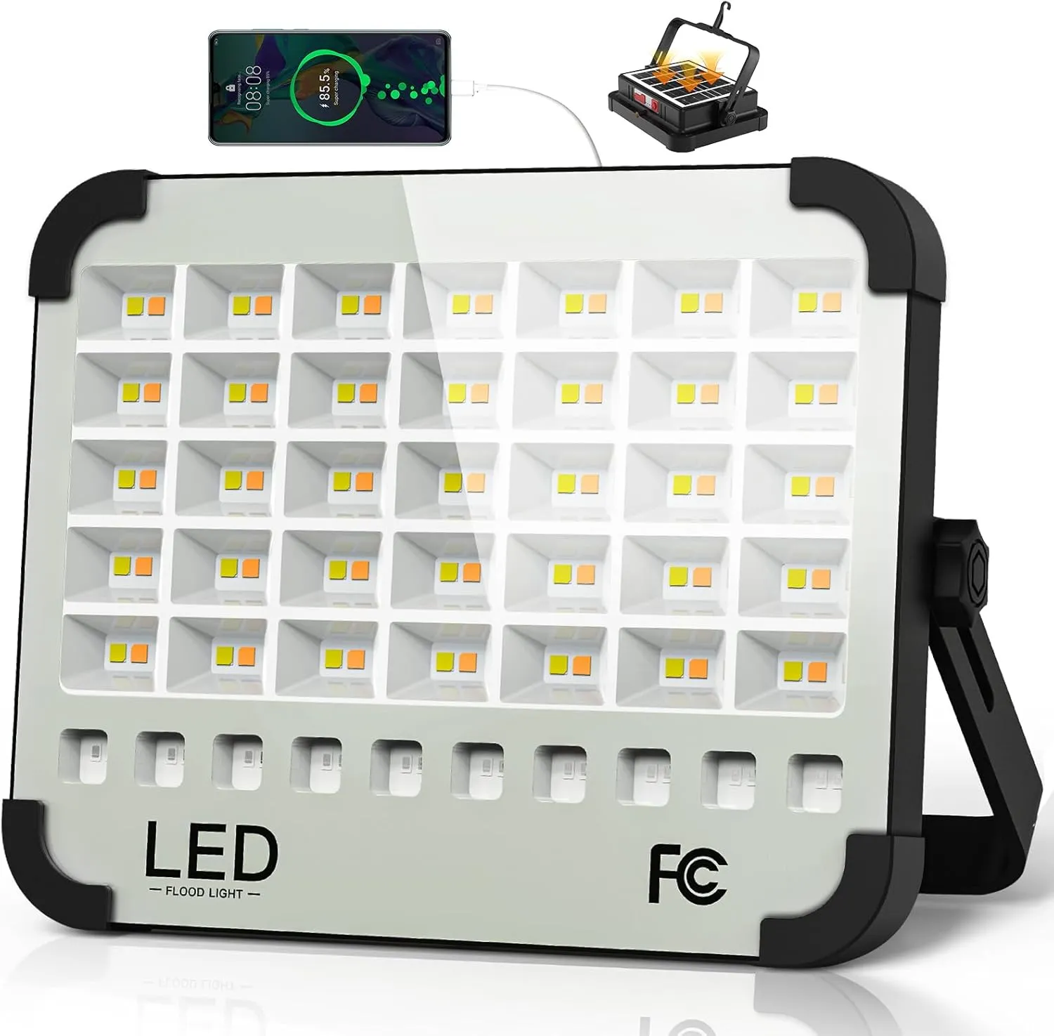 300W LED Solar Work Light, Sinear 26000LM Magnetic Portable Light, 26000mAh Rechargeable with 5 Modes, IP66 Waterproof for Outdoor Camping, Car Repair, Building, Workshop, Garage, Emergency