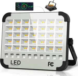 300W LED Solar Work Light, Sinear 26000LM Magnetic Portable Light, 26000mAh Rechargeable with 5 Modes, IP66 Waterproof for Outdoor Camping, Car Repair, Building, Workshop, Garage, Emergency