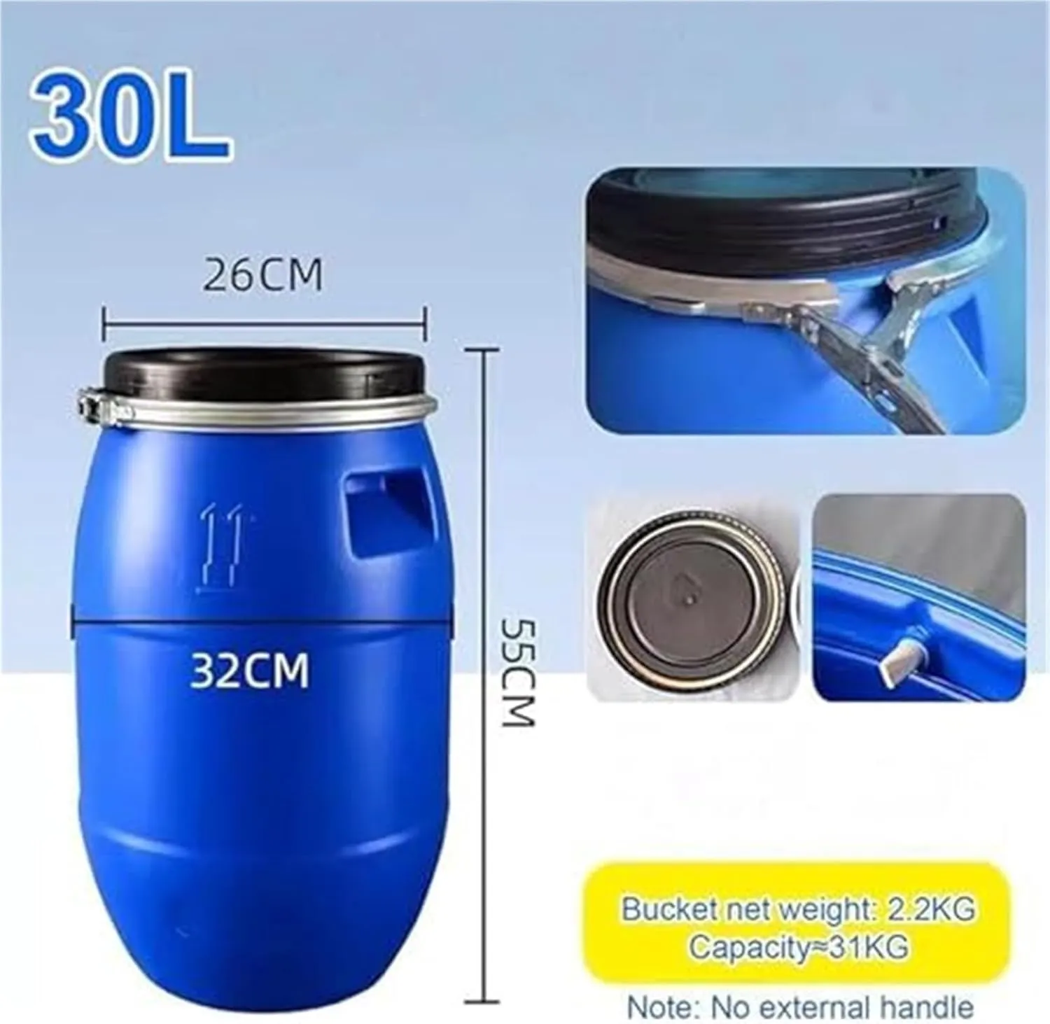 30L/50L/60L/100L/120L/160L/200L Outdoor Water Tank,Thick Plastic Water Storage Container Portable Water Container Home Storage Bucket Camping Water Storage