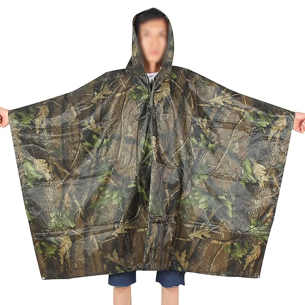 3in1 Rain Poncho Waterproof Camouflage Ripstop Rain Jacket Batwing