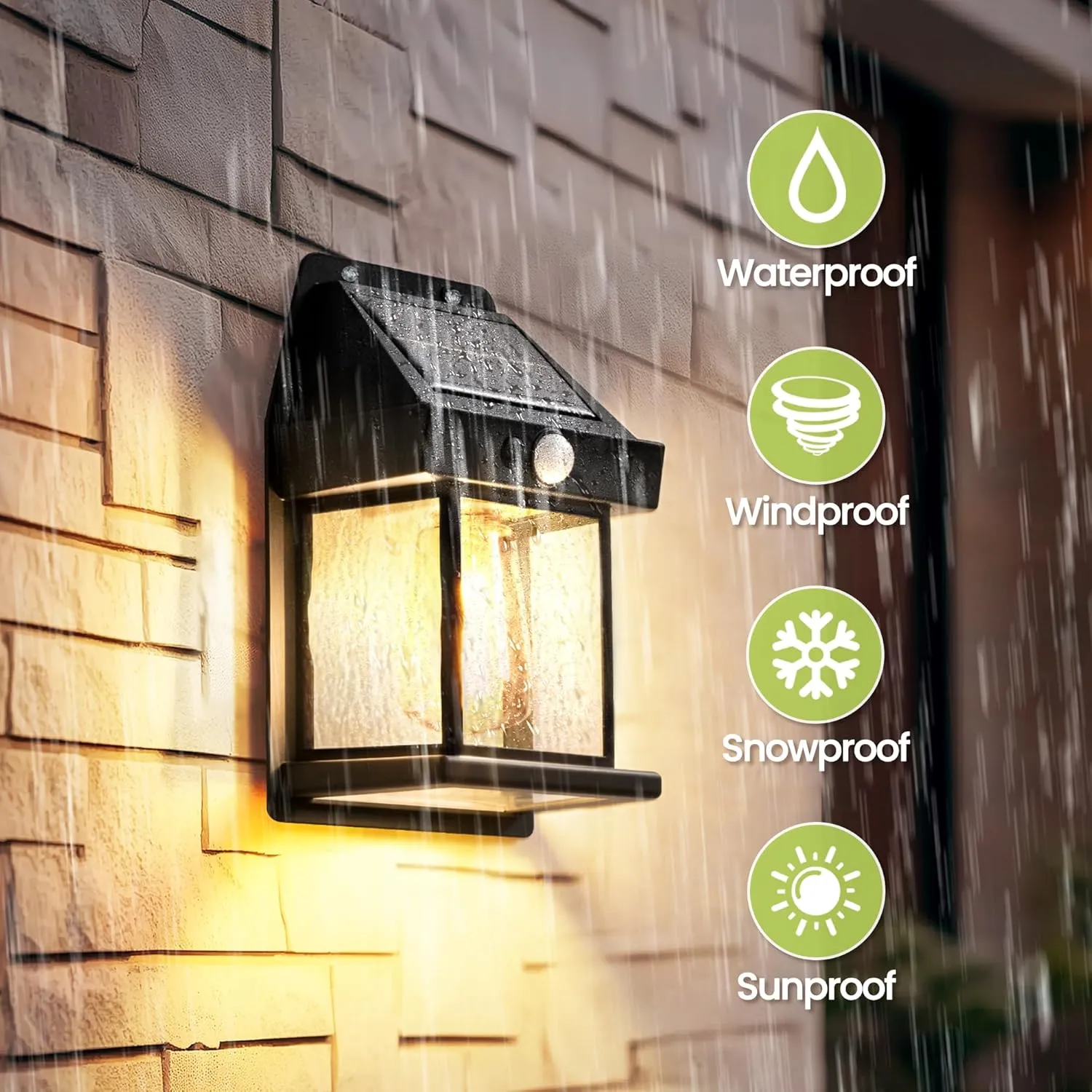 4 Pack Solar Motion Sensor Wall Lights with 3 Lighting Modes, Waterproof Led Solar Powered Wall Lights for Deck, Fence, Garage, Barn, Patio and Yard