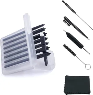 (4 Packs) Hearing Aid Wax Guard Filters (32 Units) Replacement Wax Cerumen Stop Wax Traps for Phonak, Widex, Unitron and Resound - 5 pieces Hearing Aid Cleaning Kit Accessories with Carry Case