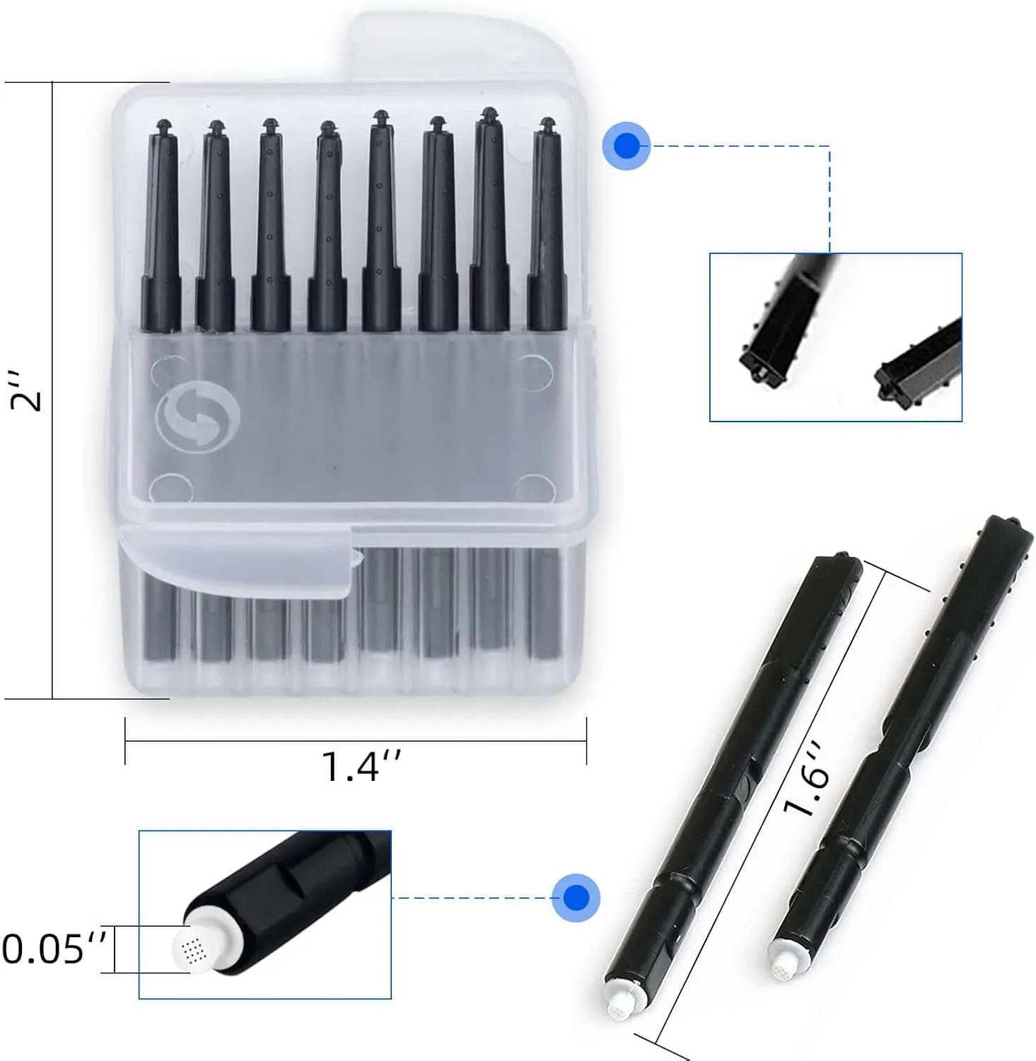 (4 Packs) Hearing Aid Wax Guard Filters (32 Units) Replacement Wax Cerumen Stop Wax Traps for Phonak, Widex, Unitron and Resound - 5 pieces Hearing Aid Cleaning Kit Accessories with Carry Case