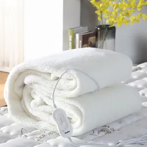 450 GSM Fleecy Electric Blanket Heated Warm Winter Fitted Queen Size