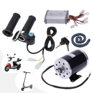 48V 1000W Brush Motor Kit 3 Speed Gears Brush Electric Bicycle Conversion Kit w/ControllerController & Throttle Grip Kit for ATV Small Karts Beach Bikes EVO Scooters Electric Bicycle