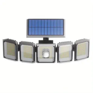 5 Heads Solar 300 LED Light Outdoor Motion Sensor Waterproof Wide-angle Illumination Wall Lamp