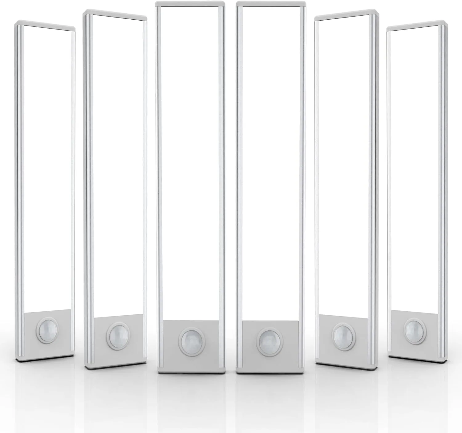 6 Pack Under Cabinet Lighting Wireless, 32 LED Rechargeable Battery Motion Sensor Light Indoor, Stick On Magnetic Closet Lights, Under Counter Lights for Kitchen, Stairs, White 8 in