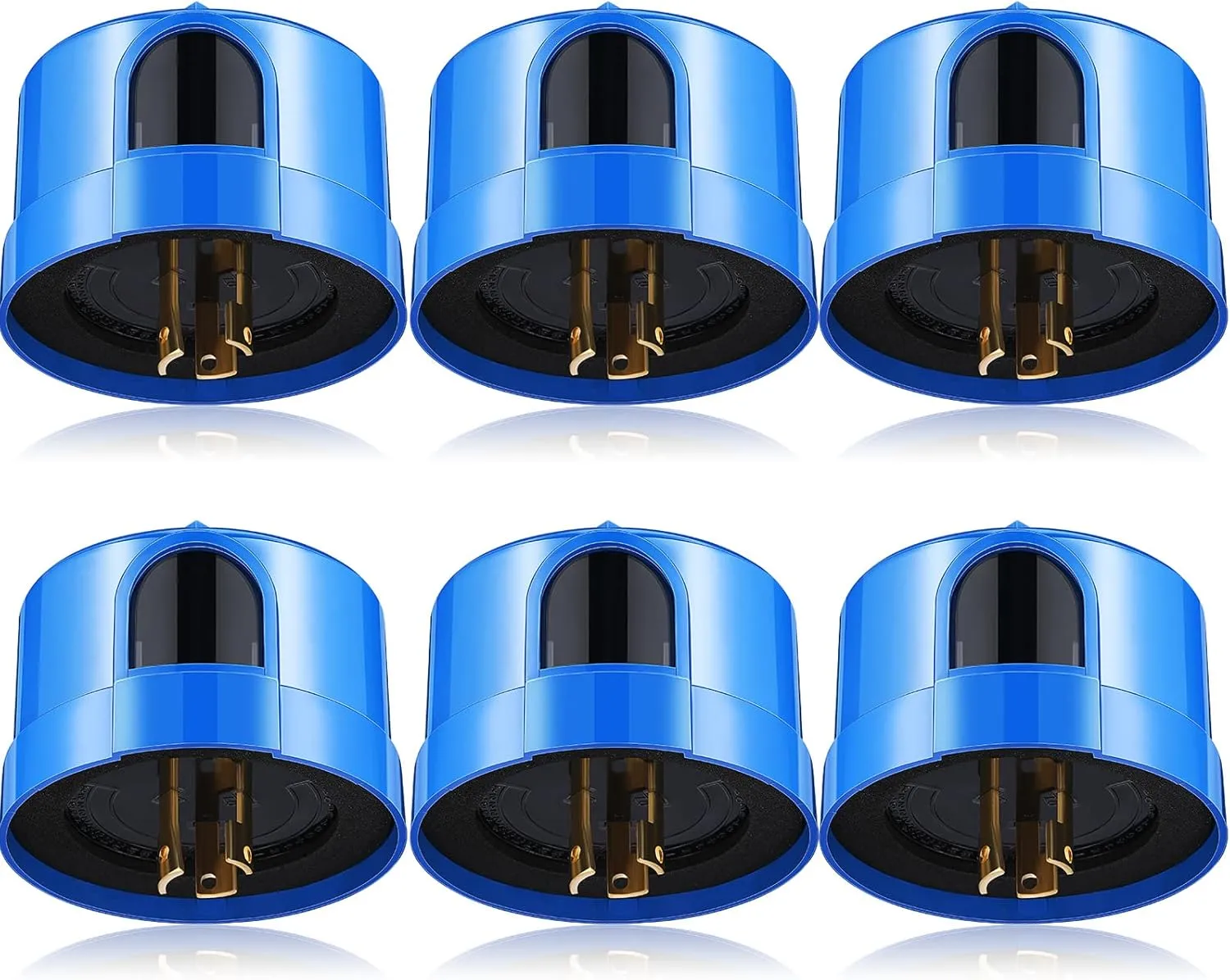 6 Pcs Twist Lock Photocell Sensor Auto on off Photocell Switch Dusk to Dawn Light Control Light Sensor for Outdoor Lights 120V to 277V, Blue