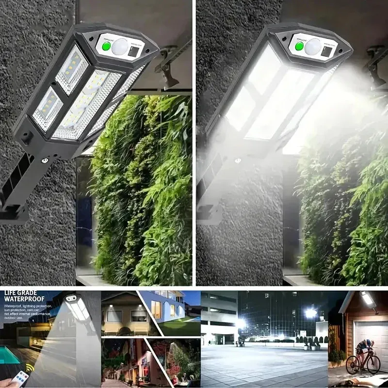 6500K Bright LED Solar Wall Light 3 Lighting Mode Light