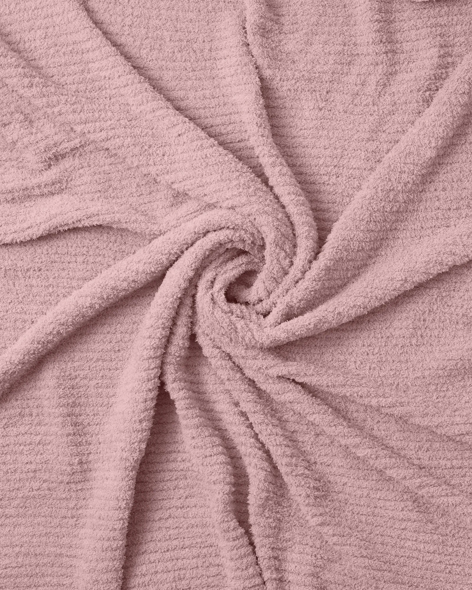 7 A.M. Fuzzy Crushed Ribbed Blanket - Ash Rose