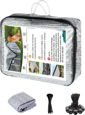 70% Aluminet Shade Cloth Reflective Sun Shade, Heat Blocker for Greenhouses, Cars, Pets, RVs, Outdoor Camping, Breathable and Foldable – Includes Bungees and Storage Bag (10x20 FT)