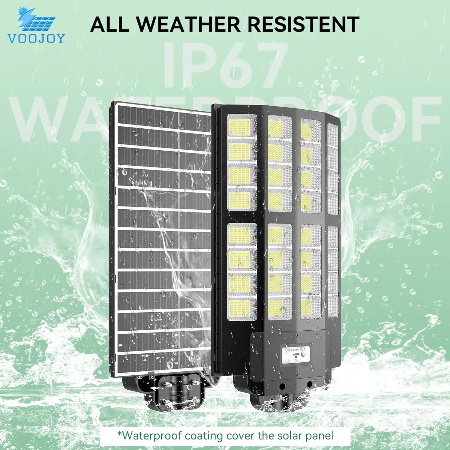 8000W Solar Street Lights Outdoor: Commercial Solar Parking Lot Lights with Motion Sensor and Remote Control, IP66 Waterproof, Wide Angle Dusk to Dawn Outdoor Lighting, Large Dimension, 2 Pack