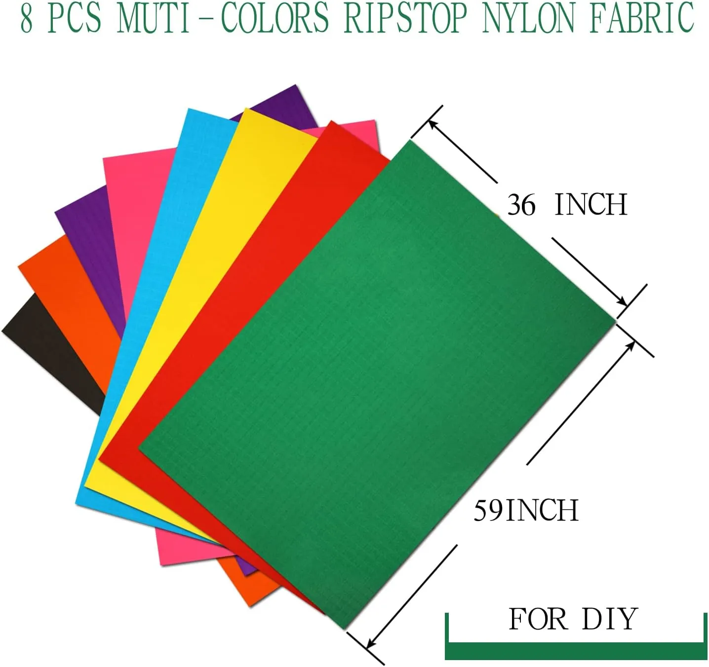 8Pcs 40D Ripstop Nylon Fabric, 59" Wide x39 Length Waterproof Durable Airtight Lightweight Fabrics for Kite Inflatable Flag Tarp Cover Tent DIY