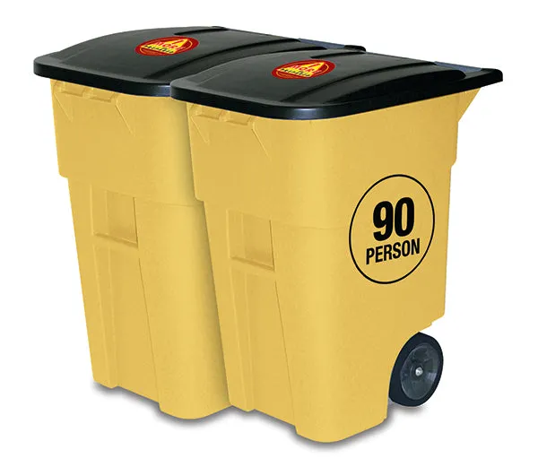 90 Person Survival Kit in Rolling Bin