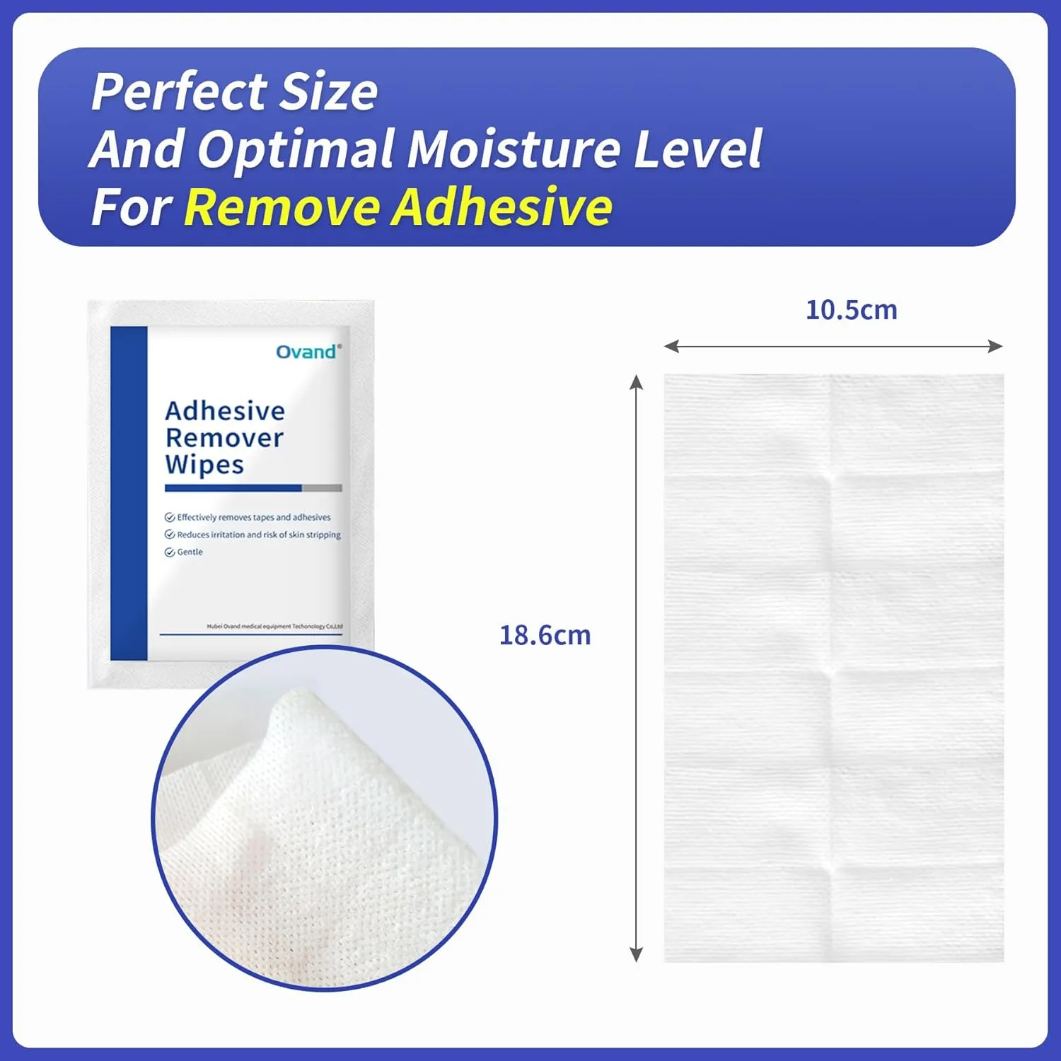 Adhesive Remover Wipes: Adhesive Remover for Skin - No Sting Medical Adhesive Remover, Ostomy Adhesive Remover for Sensitive Skin,Individually Packed (80 pcs)