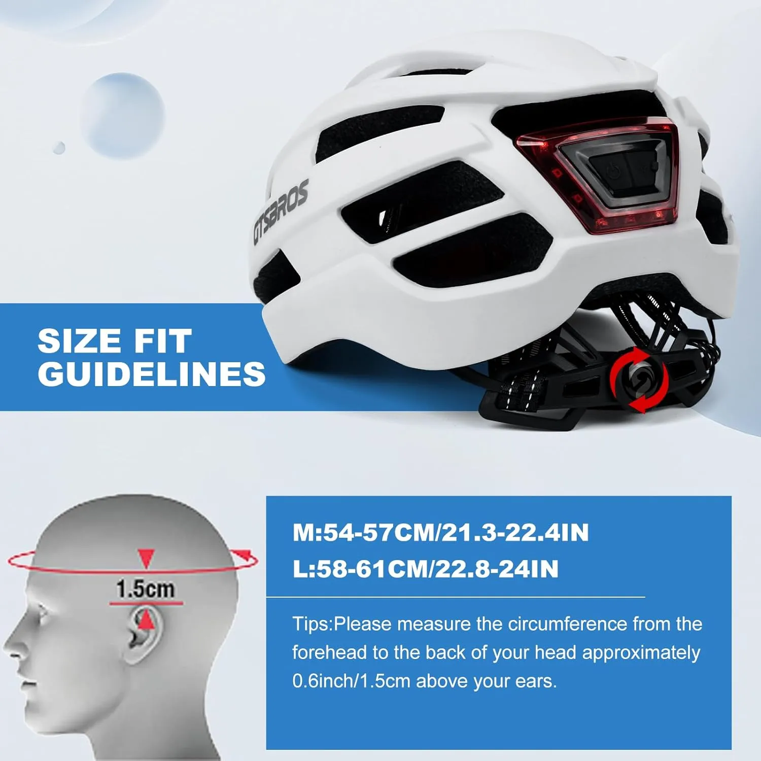 Adult Bike Helmet with USB Rechargeable Rear Light - Lightweight Bicycle Helmet for Men Women,Adjustable Cycling Helmet for Adults Youth Mountain & Road Biker