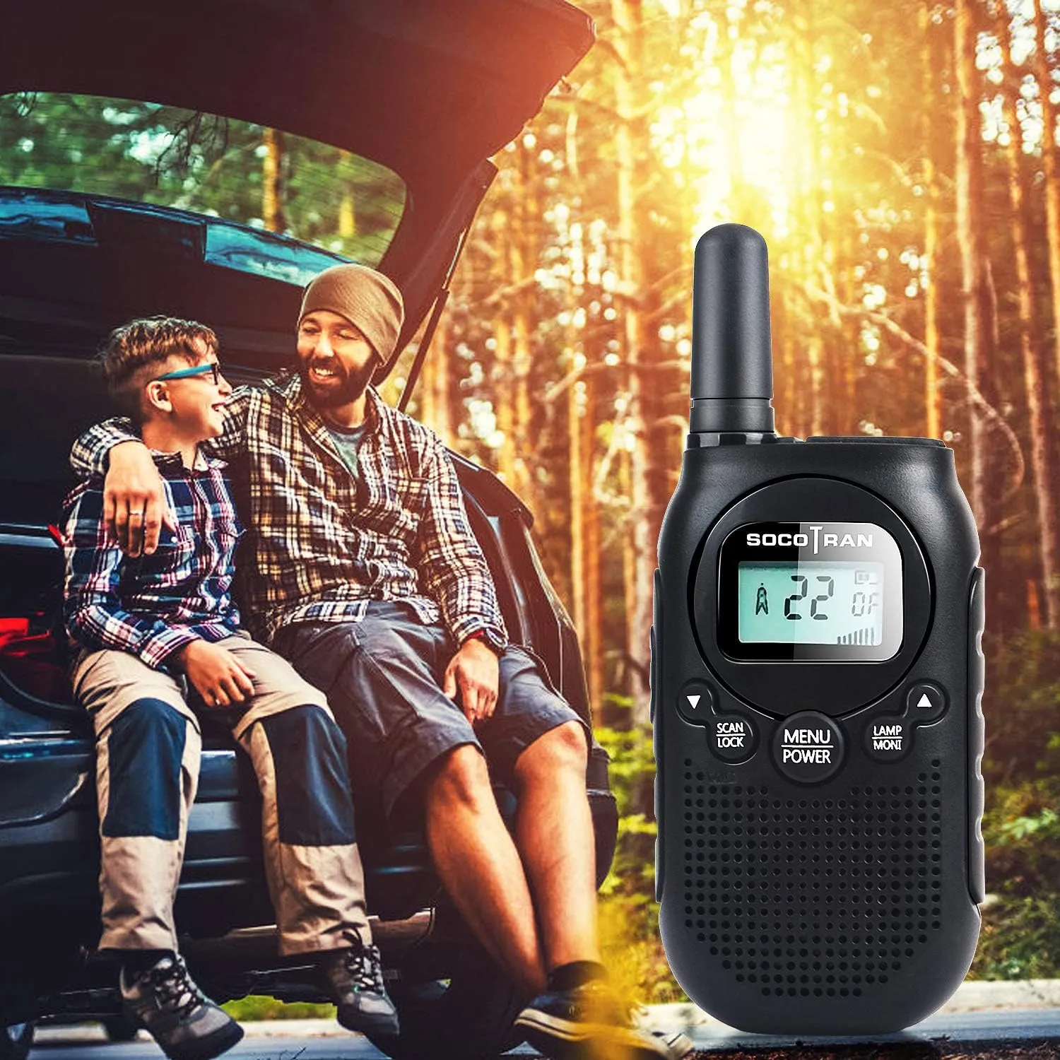 Adults Walkie Talkies Rechargeable FRS Two-Way Radios USB Charge Mini Walky Talky with Rechargeable Battery Long Range 5 Miles with Bright Light 2 Pack 0.5W Perfect for Family Outdoor Camping Trip