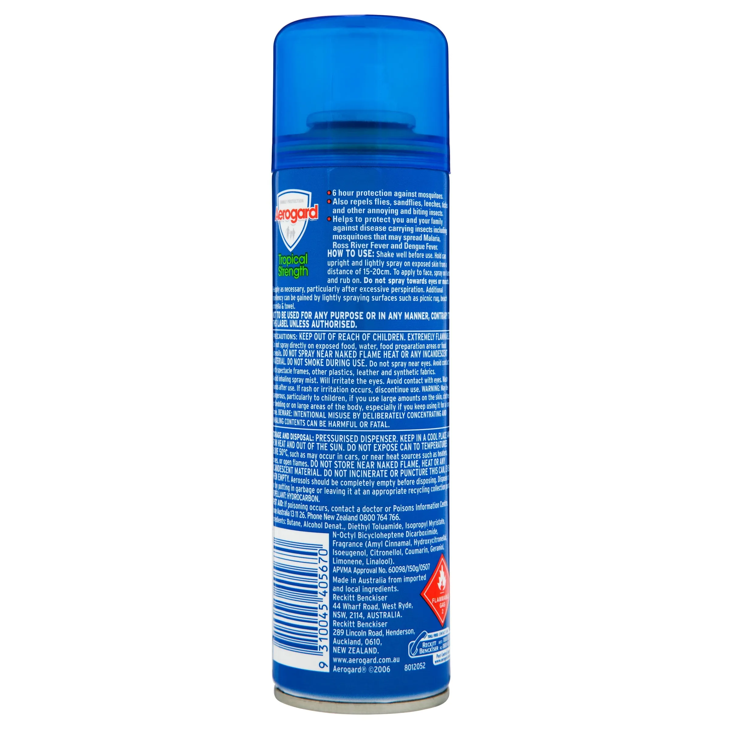 Aerogard Tropical Strength Insect Repellant 150g Aerosol