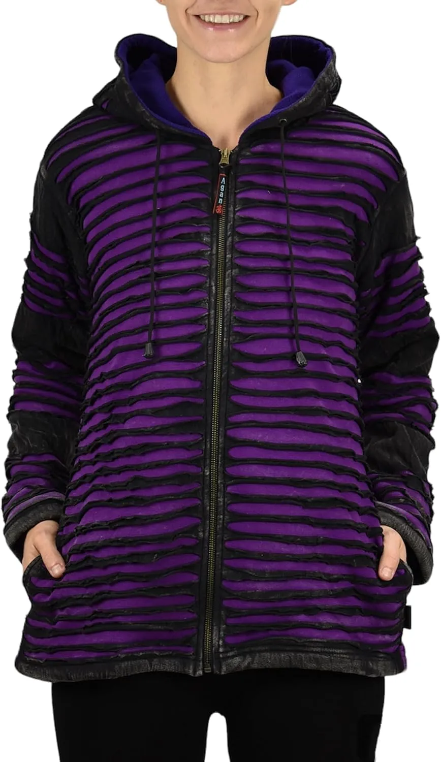 Agan Traders 2025 Spring Patch Funky Fleece Insulated Bohemian Outwear Winter Jacket