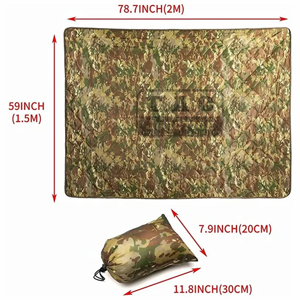 All Weather Poncho Liner Woobie Blanket Outdoor Camping With Bag