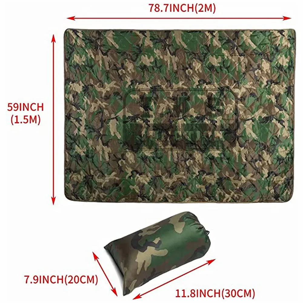 All Weather Poncho Liner Woobie Blanket Outdoor Camping With Bag