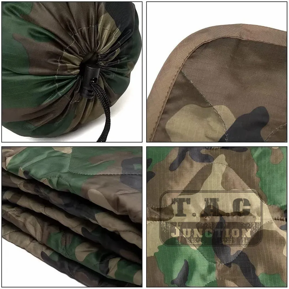 All Weather Poncho Liner Woobie Blanket Outdoor Camping With Bag