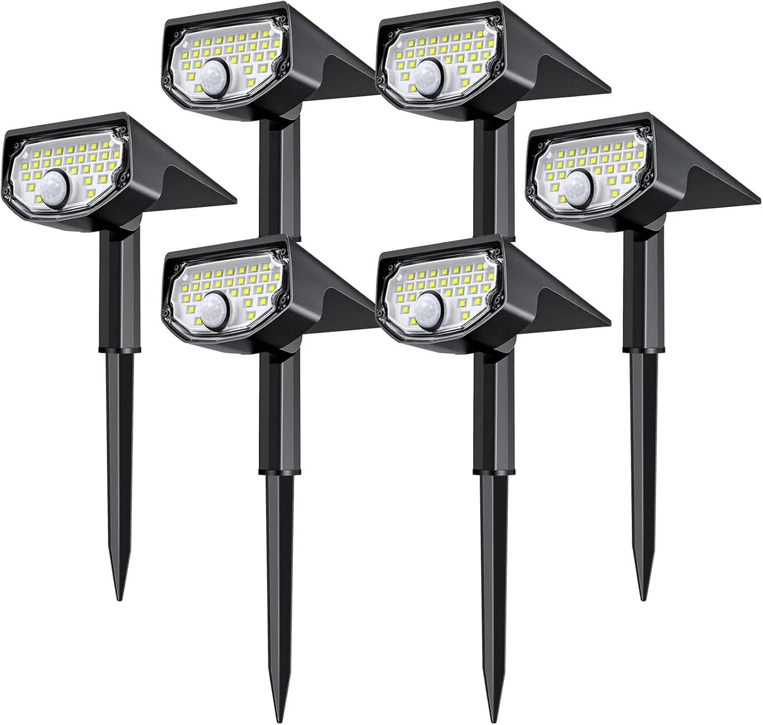 AloftSun Solar Motion Sensor Outdoor Lights,Waterproof Motion Sensor Spot Lights- 30 LED/3 Modes Solar Powered Spotlights,Landscape Lighting for Yard and Garden, Cool White,6 Pack