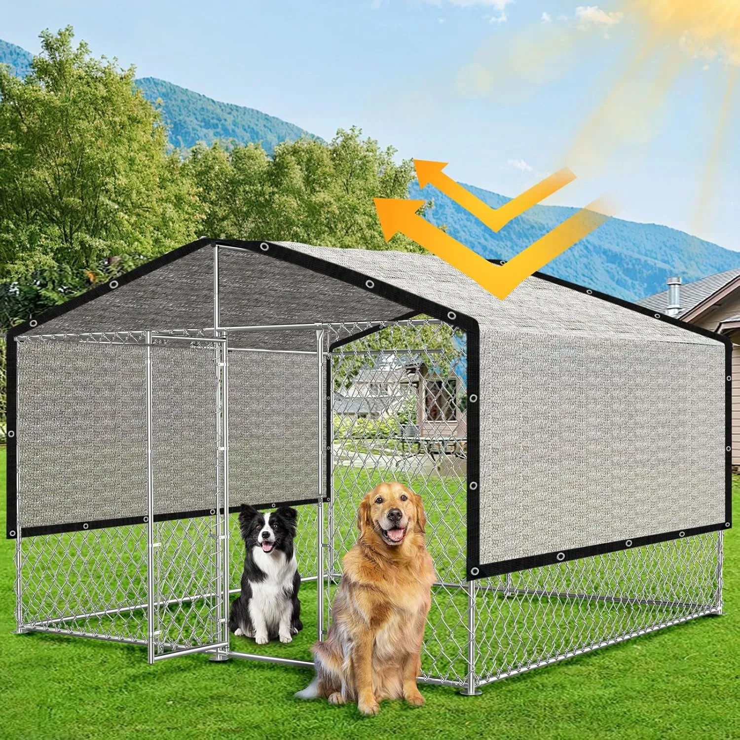 Aluminum Shade Cloth 10x10',80% Aluminum Reflective tarp,Durable Mesh Tarp with Grommets,Shade Cloth for Garden,Car, Outdoor Pergola,Greenhouse,Chicken Coop and Dog Kennel(Silver)