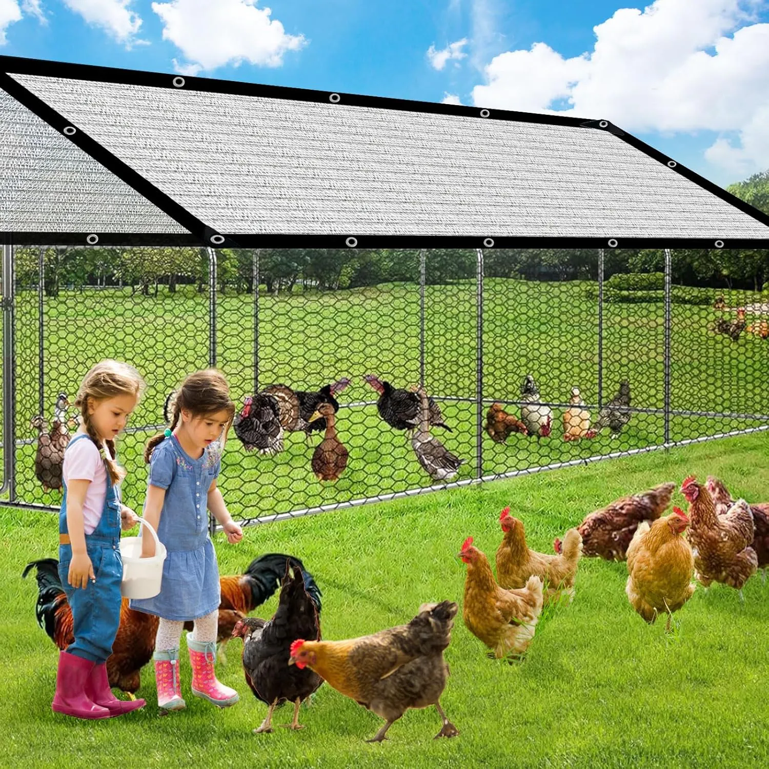 Aluminum-Shade Cloth for Garden Pergola Cover10 x10 Ft,80% Reflective Tarp for Outdoor Pergola Cars Tent Cover Dog Kennel Shade.Aluminum Shade Cloth with Edges and Holes,Silver Reflective Tarp