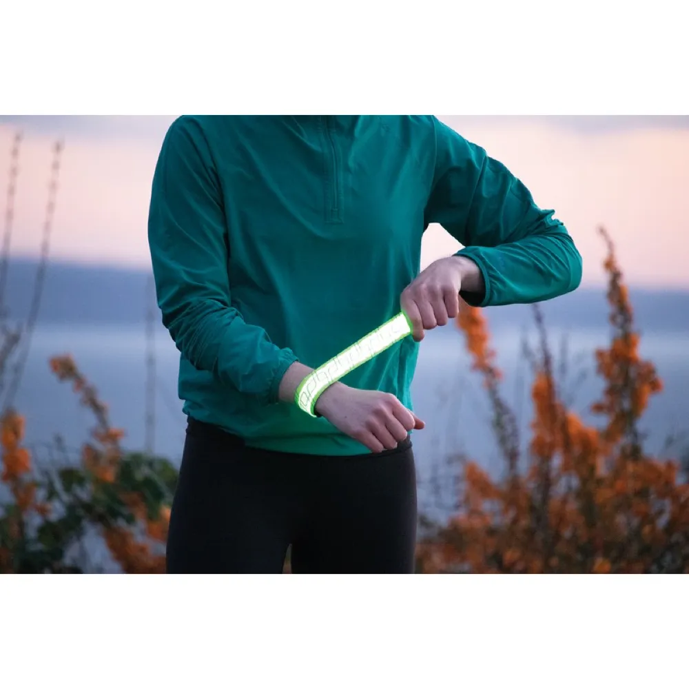 Amphipod Full-Viz Rechargeable Flashing Reflective Slap Band in Hi-Viz Yellow
