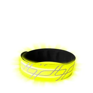 Amphipod Full-Viz Rechargeable Flashing Reflective Slap Band in Hi-Viz Yellow